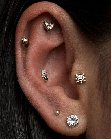 Cool Ear Piercings to Try Out this Summer with Tragus Earring, Helix Piercing, Conch Stud, Cartilage Earring