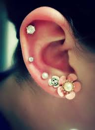 Cartilage Piercing Ideas, Crystal Studs