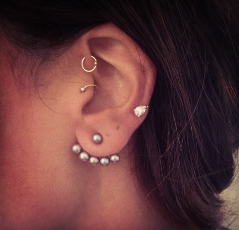 Gorgeous Multiple Ear Piercing Ideas for Tragus Piercing Jewelry at MyBodiArt