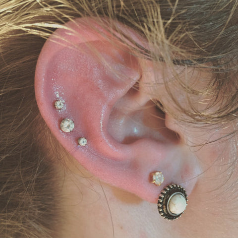 Crystal Cartilage Studs at MyBodiArt