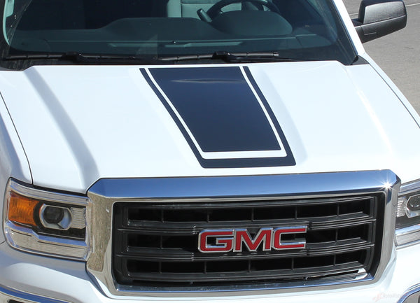 2014 2018 Gmc Sierra Midway Stripe Center Hood Decal Vinyl Graphic 3m