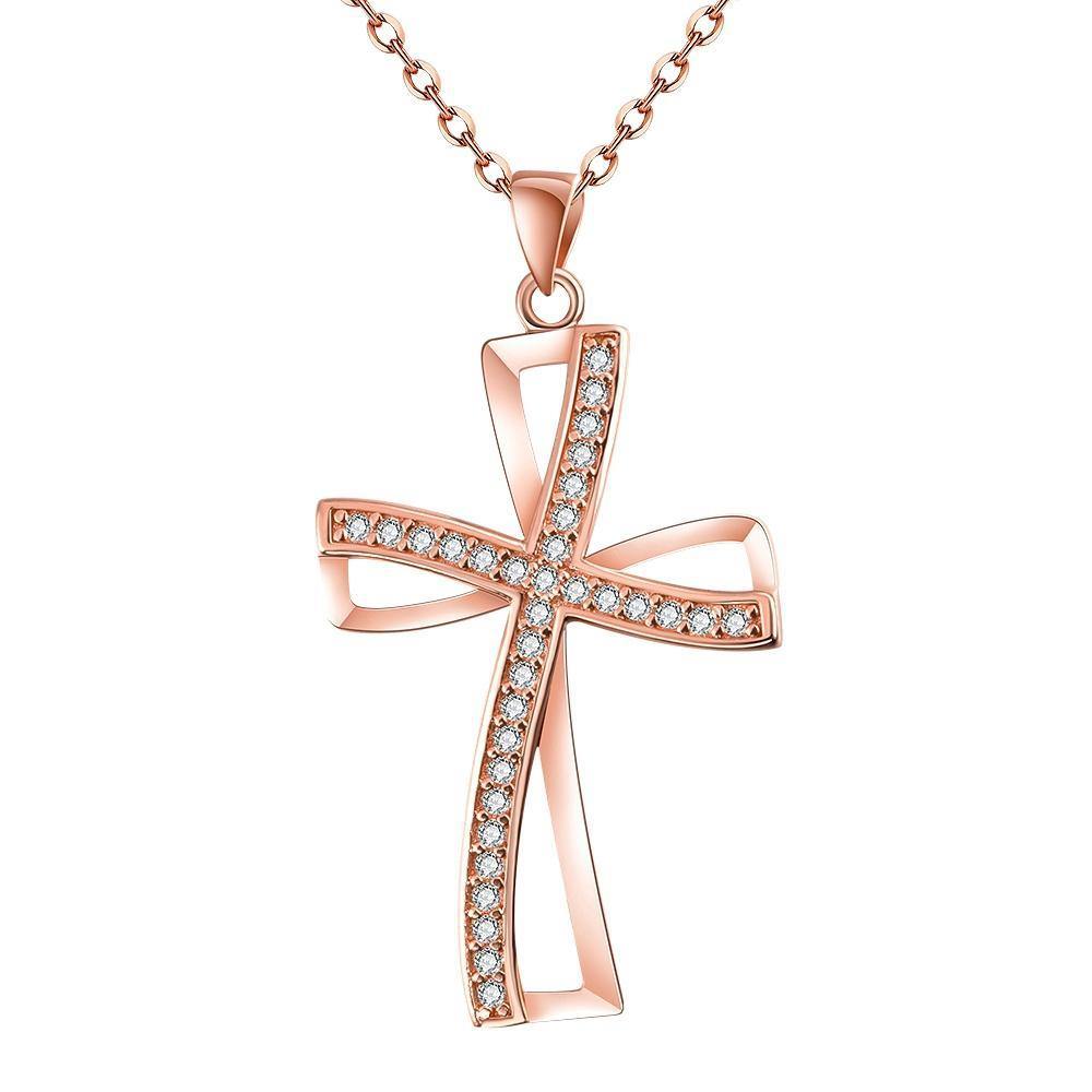 swarovski gold cross necklace