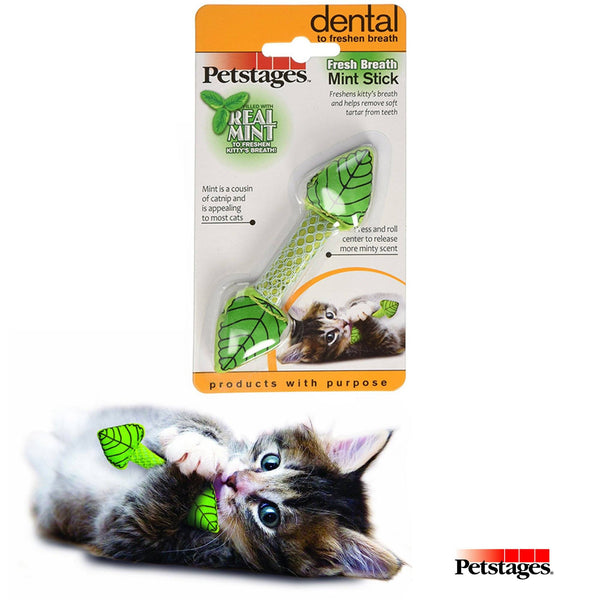 petstages fresh breath mint stick cat toy