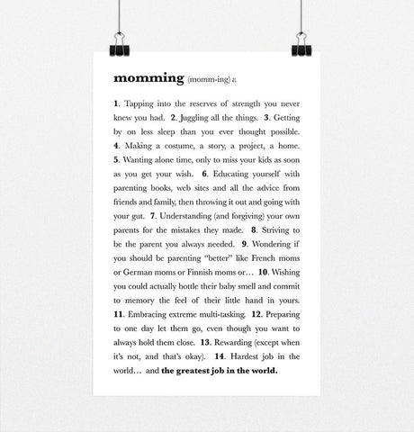 Momming Definition - 11x17" Poster