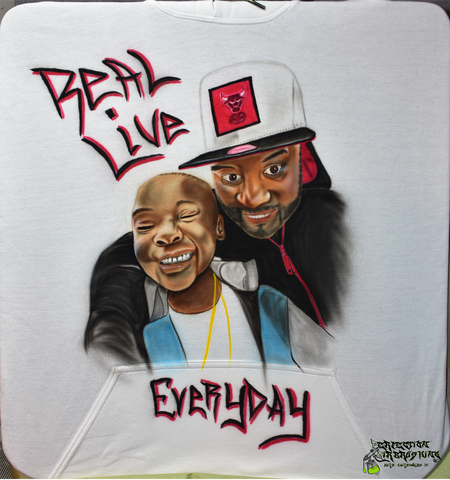 Two Person Portrait Airbrushed TShirt or Hoodie - Perfection Airbrushing