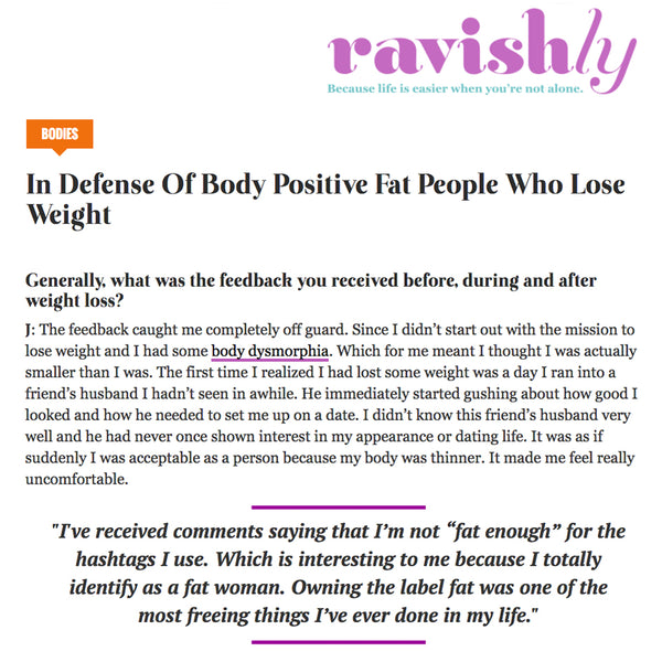 Ravishly In Defense Of Body Positive Fat People Who Lose Weight 
