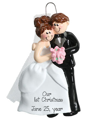 personalized ornaments just married