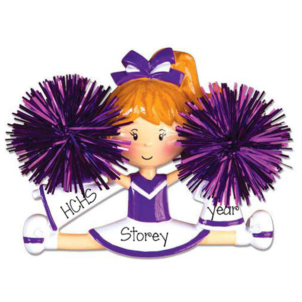 PURPLE CHEER POM POMS - Personalize Ornament My Personalized Orname