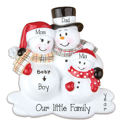 Expecting Family of Three-Personalized Ornament My Personalized Orname picture image photo