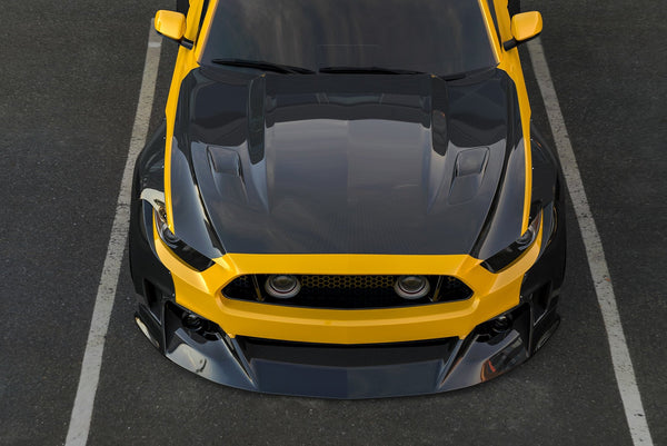 Clinched unveils their 15-17 Mustang wide body kit for SEMA available in dry carbon fiber and high quality ABS plastic it's a killer way to liven up your 2015-2017 Ford Mustang GT or Ecoboost.