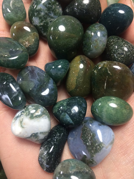 tumbled moss agate