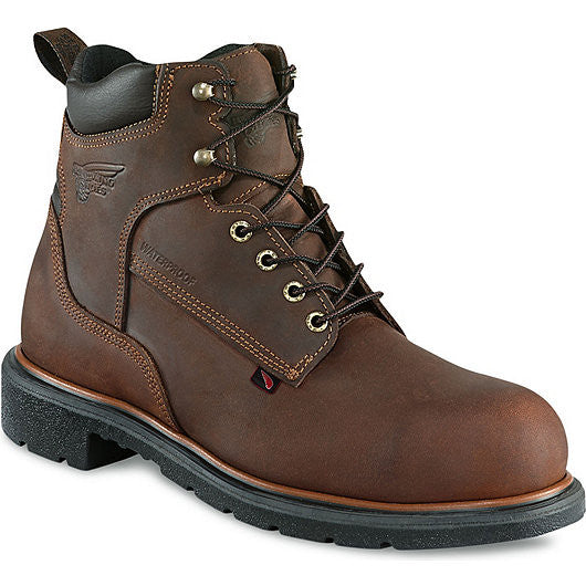 steel toe boots with defined heel