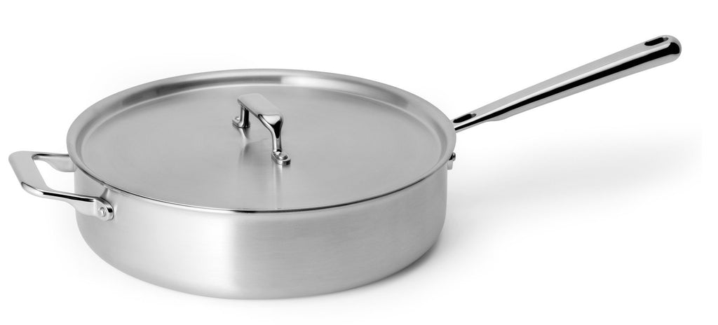 A stainless steel oven-safe sauté pan