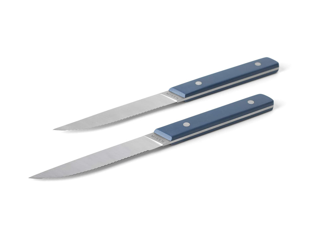 Serrated knife: two Misen steak knives