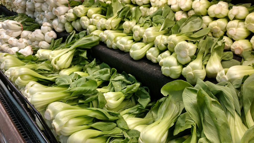 How to cut bok choy: bok choy in a super market