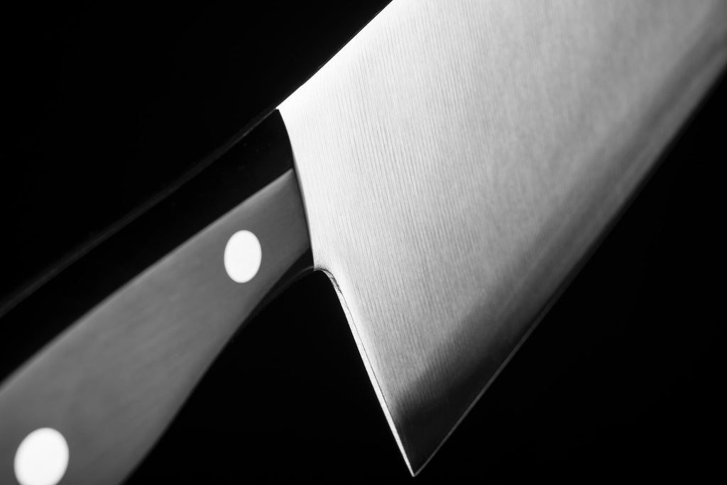 Knife tang: closeup on a knife's handle