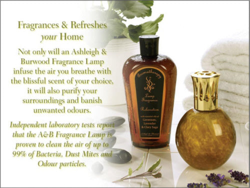 Fragrances and Refreshes Your Home - Not only will an Ashleigh and Burwood Fragrance Lamp infuse the air you breathe with the blissful scent of your choice, it will also purify your surroundings and banish unwanted odours. Independent laboratory tests report that the Ashleigh and Burwood Fragrance Lamp is proven to clean the air of up to 99% of bacteria, dust mites and odour particles.