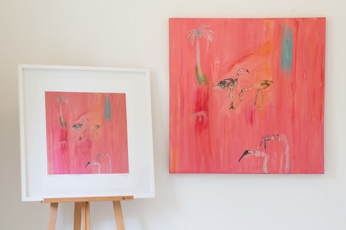 Clare Haxby Flamingo Art Painting and print