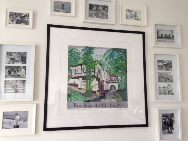 Clare Haxby Black And White House Print