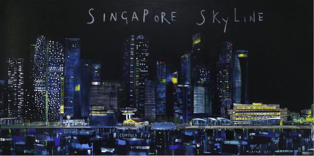 Singapore Skyline Art By Clare Haxby