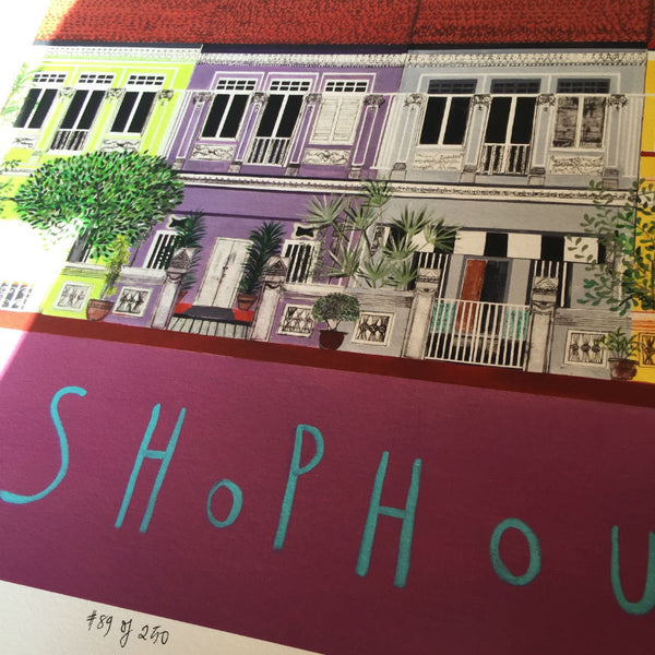 Singapore Shophouse Print by Clare Haxby