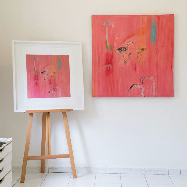 Flamingo Painting by Clare Haxby