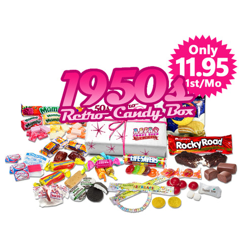 1950s Retro Candy Box Monthly - Only $11.95 1st Month, Try It Out.  $25 per Month after, Free Shipping