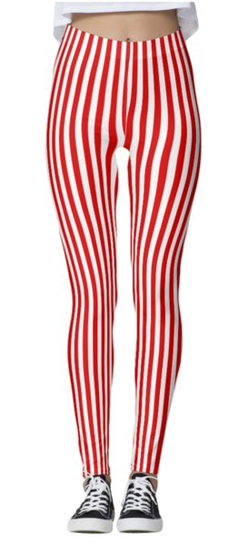 red white striped leggings