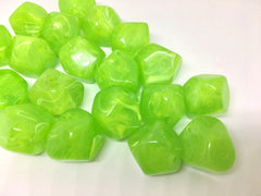 Green Beads, Lime Green, Acrylic Beads, The Jet-Setter Collection, 22mm beads, Colorful beads, Multi-Color Beads, Gemstones, Chunky Beads