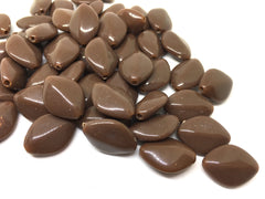 16mm Pinched brown Beads, acrylic brown Beads, small chocolate beads, brown bangle or jewelry making, solid beads, jewelry statement chunky