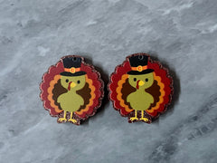 XL Thanksgiving Turkey Acrylic Blanks Cutout, earring jewelry making drop blanks, 35mm circle fall jewelry beads, 1 hole earrings blanks