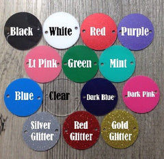 Circular Monogram Multi Color Disc Beads - choose White letter choice- discs for bangle making with 2 holes cut out - 1.25 inches across - Swoon & Shimmer - 4