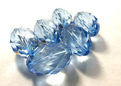 30x20mm Radiant Collection in SKY BLUE - Faceted Oval Acrylic Beads for Bangles or Jewelry Making - Craft Supplies Necklace Chunky Bead