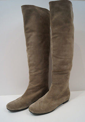 tan suede flat boots