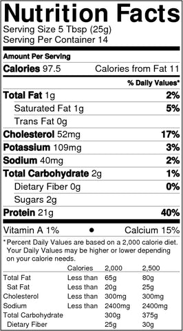Raw Organic Whey Nutrition Facts