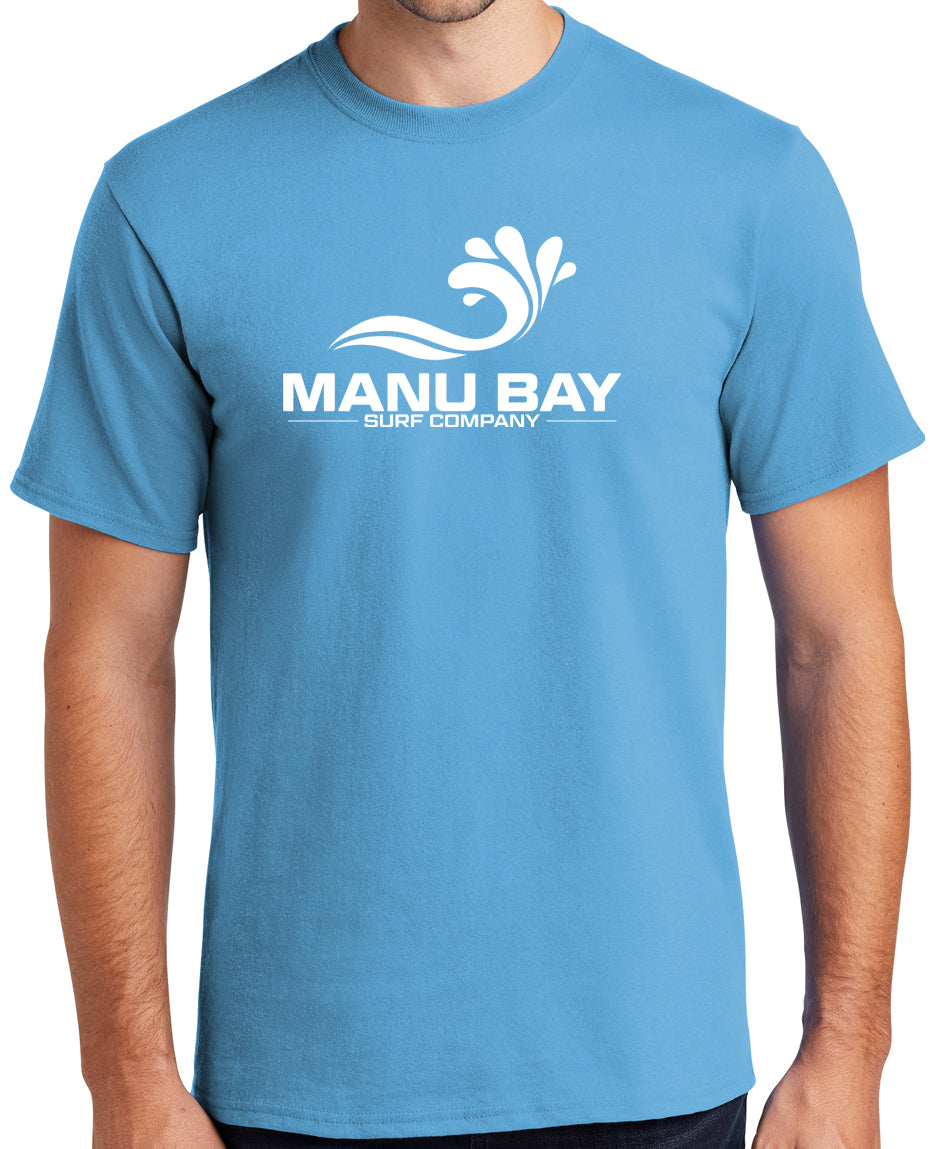 Manu Bay Surf Company Logo Surfer Tee Shirt - Men's Regular, Big and Tall  Sizes