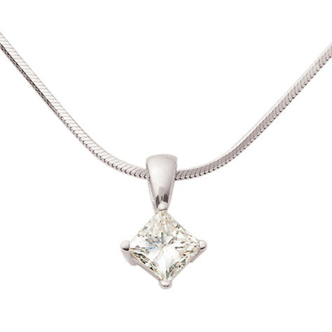 princess cut journey diamond necklace