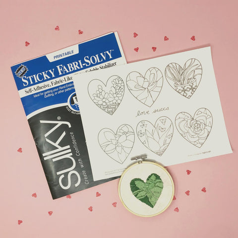 sulky fabri-solvy stick printable for embroidery