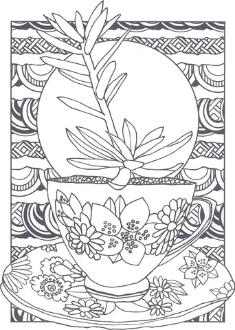 succulent serenity coloring page
