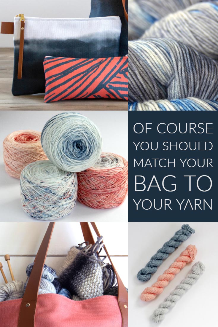 Indigo and Coral Collection of totes, zipper pouches, notebooks and hand-dyed yarn from Global Backyard