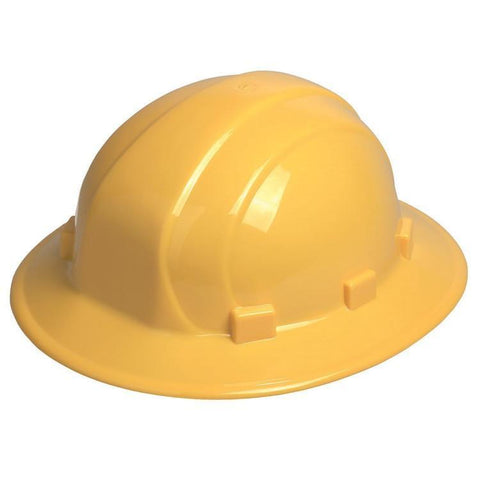 Head Protection Omega II Full Brim Mega Ratchet Yellow, Head Protection - Signsdirect247.com