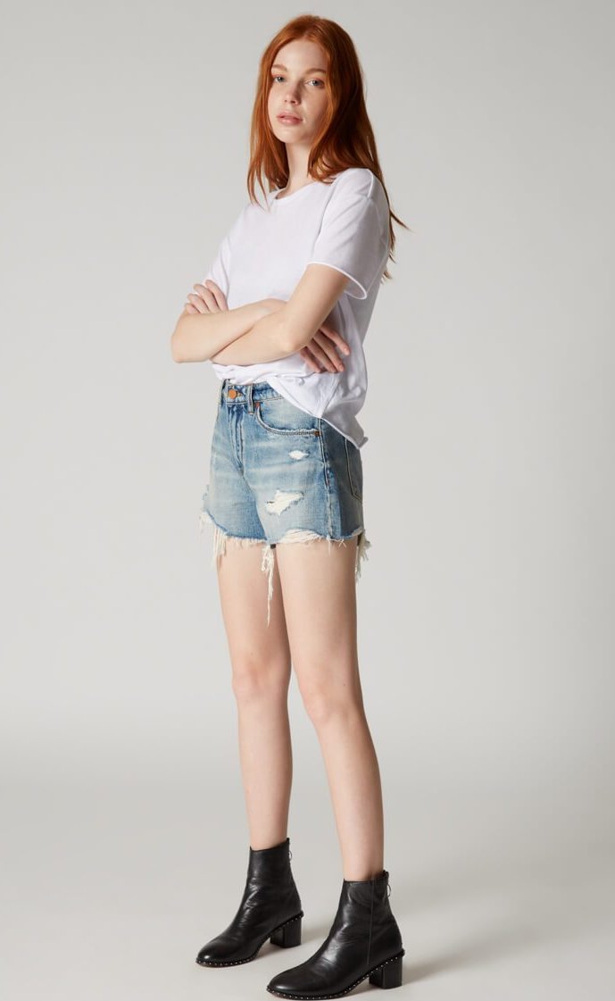 gray jean shorts