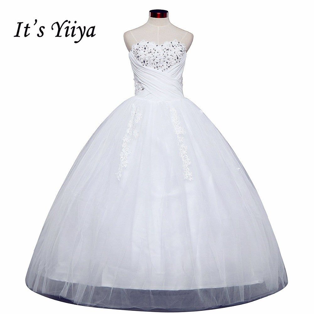 Free Shipping Wedding Dresses White Plus Size Lace Dress Cheap
