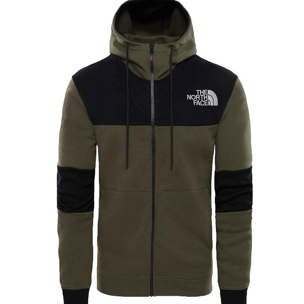 green north face zip up hoodie