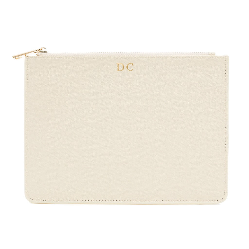 cream clutch bag