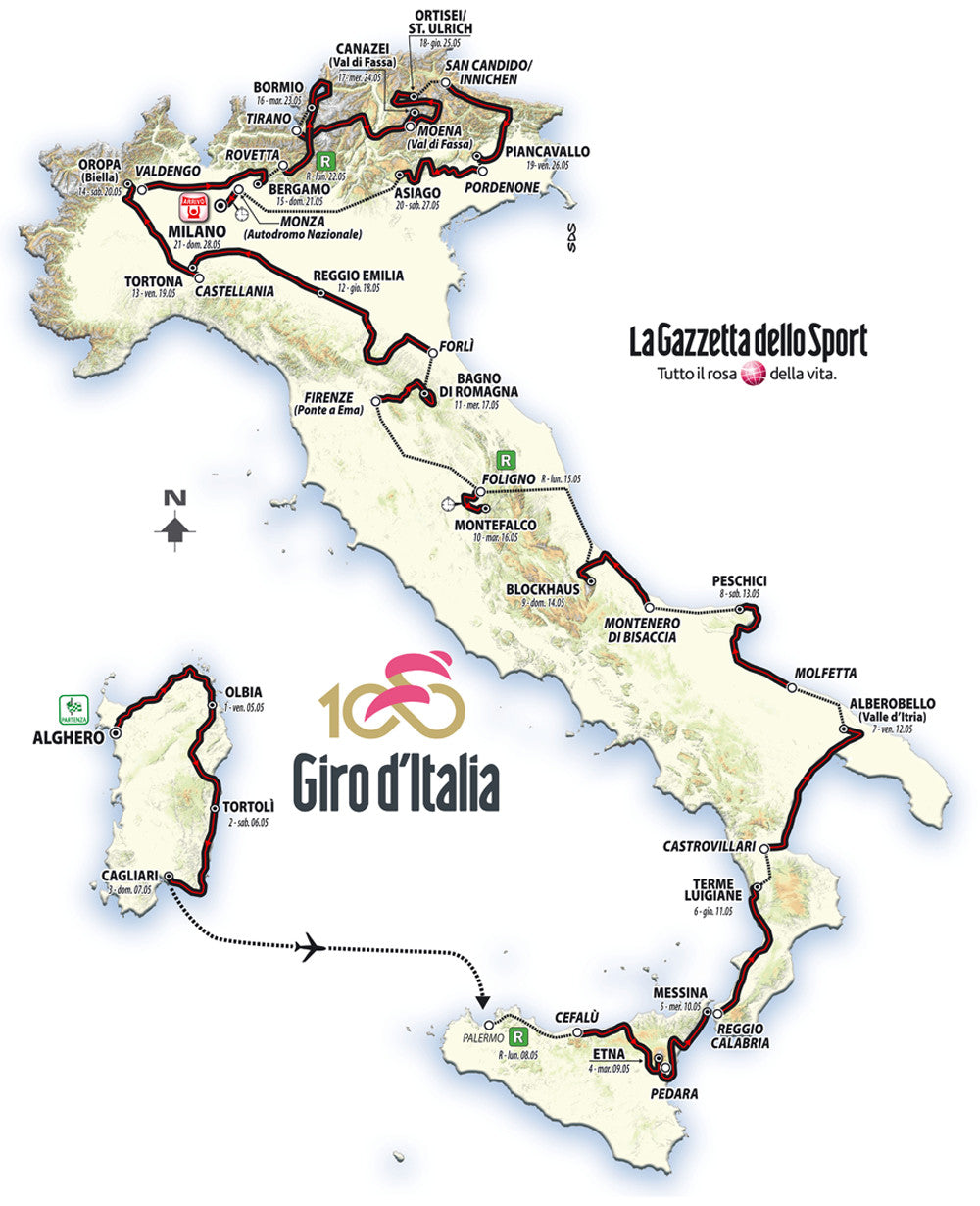 Giro Route Map