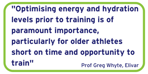 Optimising energy and hydration levels prior to training is of paramount importance, particularly for older athletes short on time and opportunity to train