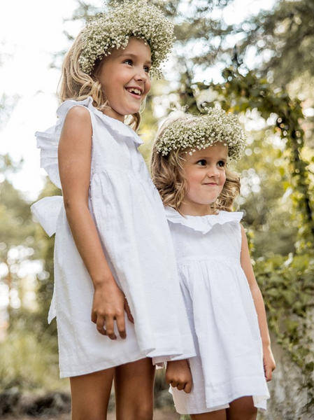 Compatible con audible Síntomas Vestido plumeti blanco - Minis Baby&Kids