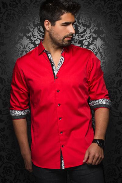 red long sleeve dress shirt