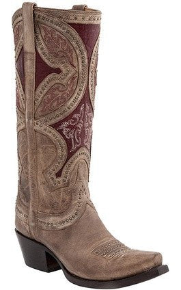 lucchese red womens boots